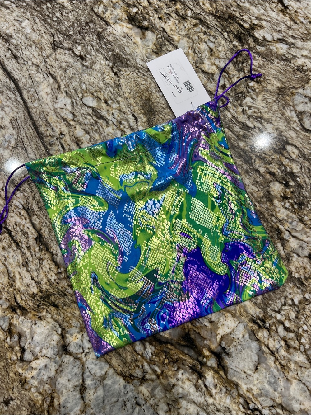 Motionwear Kids Drawstring Bag in Green, Blue & Purple